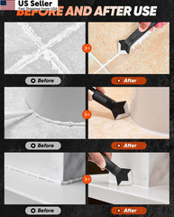 Saker Silicone Caulking Tool 3-in-1 Grout Removal and Sealant Black