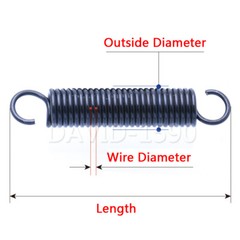 0.3mm Wire Dia. 3mm Outside Dia. Extension Springs Black Oxide Spring Steel