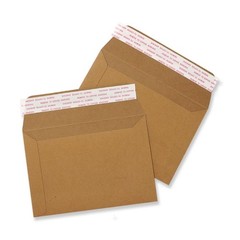 100 EcoSwift 6.5 x 4.5 Rigid Photo Mailers Stay Flats x inches, Brown