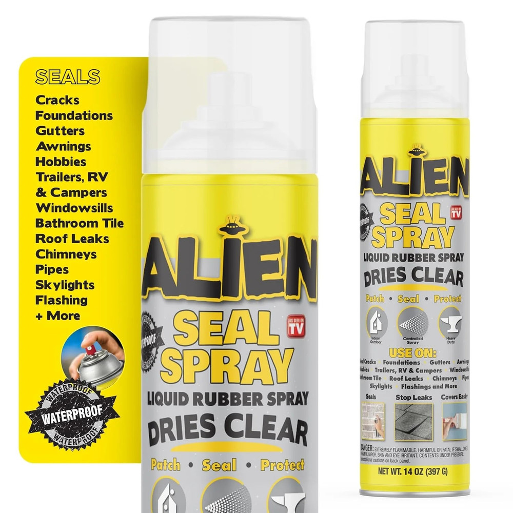 Waterproof Sealant Spray Clear Caulk 14 oz Liquid Rubber Seal Insulate Indoor
