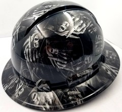Hard Hat custom hydro dipped , OSHA approved FULL BRIM ,FTW GRIM REAPER UP YOURS