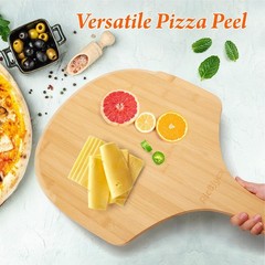 2Pack Natural Bamboo Pizza Peel 16 inch Wood Pizza Paddle Bread Cheese Vegetable