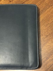 VTG Franklin Quest Full Grain Leather 7 Ring Zipper Black W/ Brown 8.25”x10.5”
