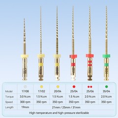 AZDENT Series E Dental Heat Activated Rotary Endo Files #17-#35 21mm/25mm Engine