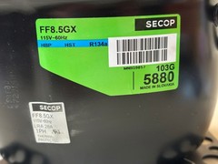 Secop Nidec Compressor 1/4HP FF8.5GX 103G5880 2842BTU 115V 1PH 60Hz R134a LRA
