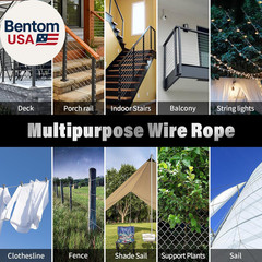 Stainless Steel Cable for Railing – 500FT 1/8″ T316 Wire Rope Cable for Deck Rai