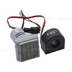 AC 60-500V 0-100A 22mm 3-in-1 Voltmeter Ammeter Digital Volt AMP Frequency Meter