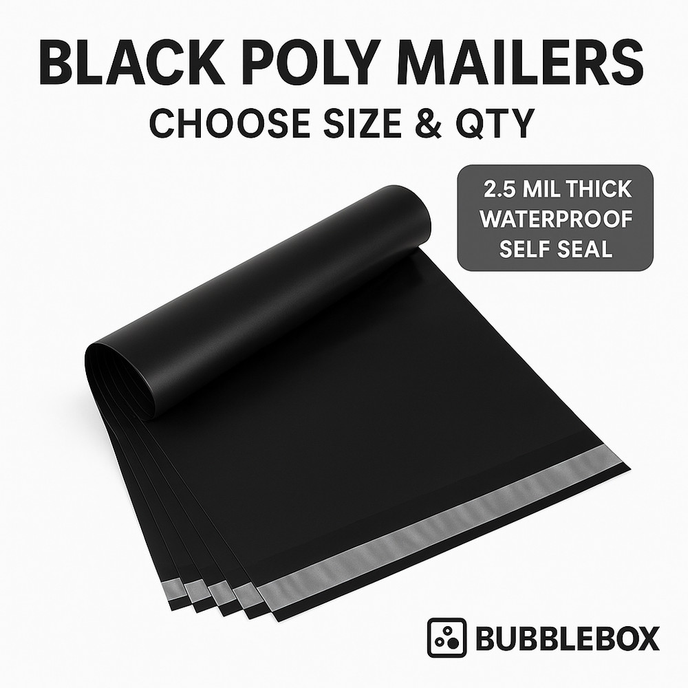 Black Poly Mailers Self Seal Shipping Bags Mailing Envelopes Bulk Choose Size