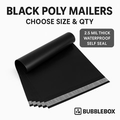 Black Poly Mailers Self Seal Shipping Bags Mailing Envelopes Bulk Choose Size