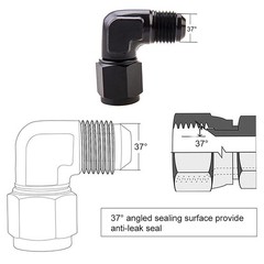 6AN Female to 6AN Male Flare 90 Degree Swivel Hose Fitting Adapter Aluminium …
