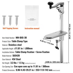 Uimoso Commercial Manual Can Opener with Table Clamp 11.8-inch Heavy Duty Design