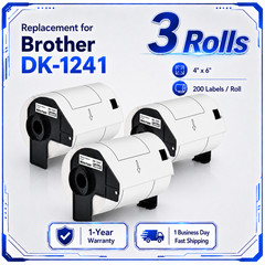 Compatible Brother DK-1241 4″x6″ Thermal Shipping Labels 200Labels/R 3 Rolls