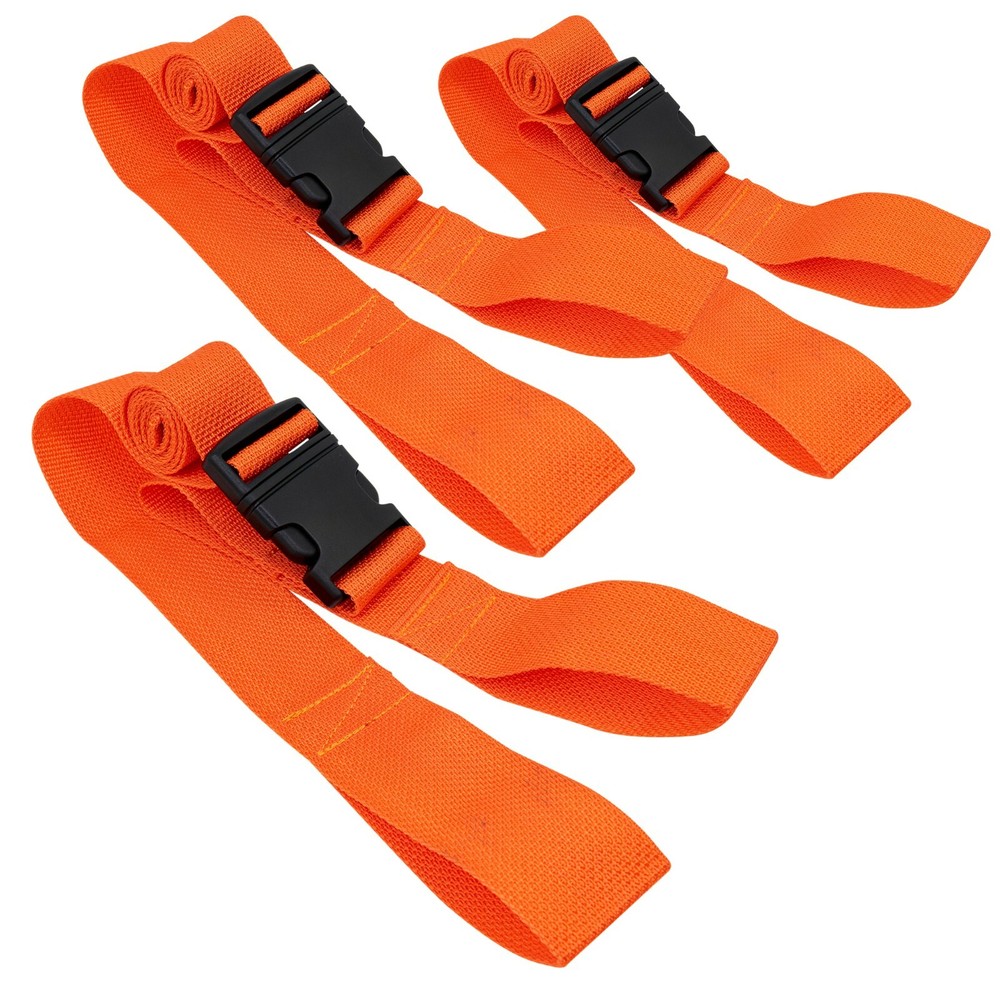 LINE2design Spine Board Straps – Disposable Backboard Straps Pack of 3 – Orange