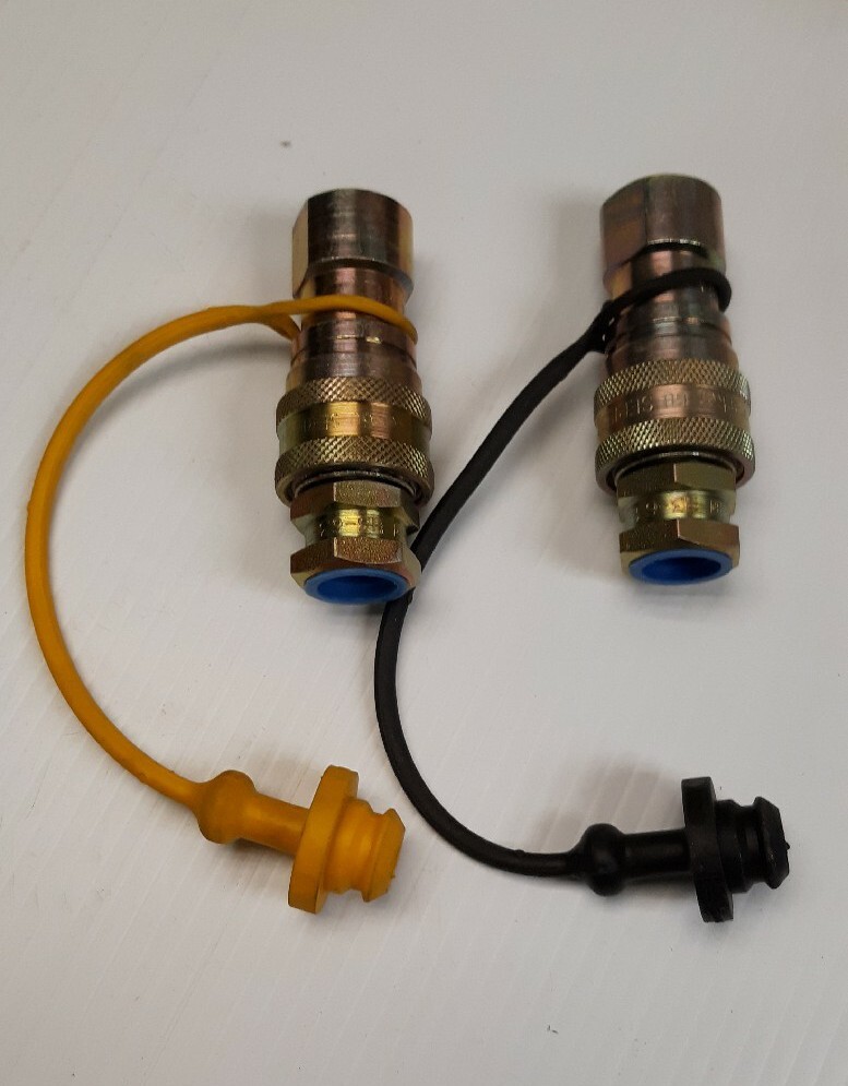 Parker 60 Series Hydraulic Hose Quick Coupler Set H3-62 H3-63 NOS with Plugs