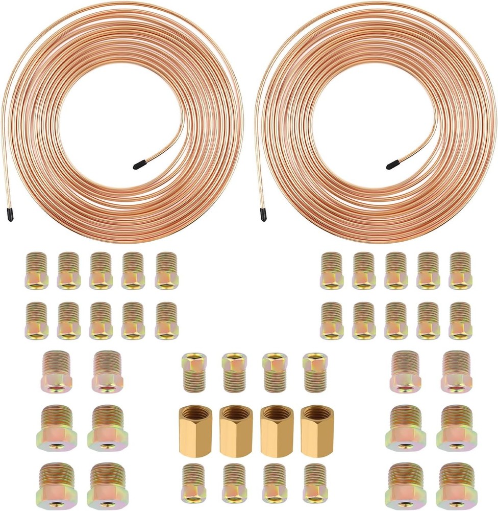 3/16 Copper Brake Tubing 25ft with Fittings Kit