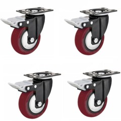 4pcs 5″ Heavy Duty Caster Wheels Locking Casters with Brake Swivel Plate Casters
