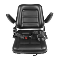 Adjustable Backrest Tractor Seat w/Safety Belt & Armrest Universal Forklift Seat