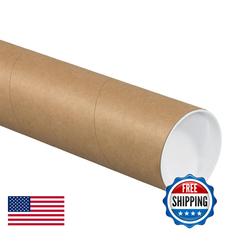 Box Usa Usa Cardboard Tubes Caps 24L X 4W X 4H Pack Of 12 Poster Tube For