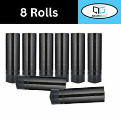 Cast Narrow Banding Stretch Wrap 15″ x 1500′ 63 Ga Dark Black Shrink Film 8 RLS