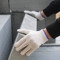 EvridWear Cotton Polyester String Knit Work Gloves With One Side Dots, 12 Pairs