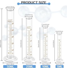 11Pcs Glass Beaker Set 50/100/250 ml Glass Graduated Cylinder 5/10/25/50 ml