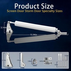 SUS 304 Stainless Steel Screen Door Closer, Adjustable, HoldOpen