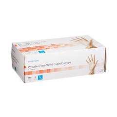 McKesson Vinyl Exam Glove Standard Cuff Length LARGE 150 per Box
