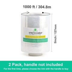 BOMEI PACK Plastics Industrial Mini Stretch Wrap Film Replacement 5″ x clear