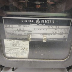 General Electric GE 12ICW51A2A Power Relay Type ICW 120VAC 5 Amp Pick-Up 25-100