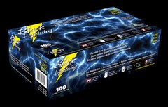 Box of 100pcs Black Lightning Nitrile 6Mil Gloves Size Large by Atlantic Safety
