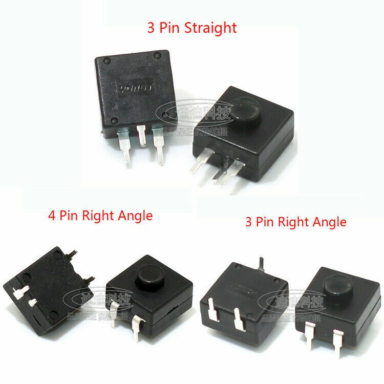 DC 30V 1A Double Row Latching On Off Mini Flashlight Torch Push Button Switch