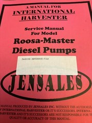 International Harvester Service Manual for Roosa-Master Diesel Pumps