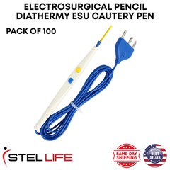 Diathermy ESU Cautery 100 Pcs Box Electrosurgical Pencil with Blade Electrode