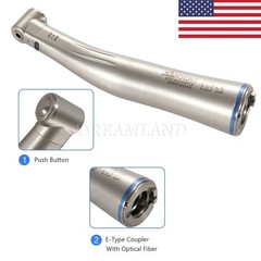 Dental 1:1 LED Light Fiber Optic Contra Angle Handpiece Fit E-type Motor DT USA
