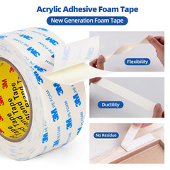 3M Double Sided Tape 1″×16.5Ft, Mounting Tape Heavy Duty No Residue, Removable P