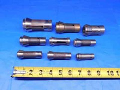 9 PCS LOT OF SOUTHWICK & MEISTER TF SERIES COLLETS SIZES RANGE FROM .106 TO 1.26