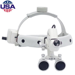 3.5X Dental Medical Surgical Headband Binocular Loupes with LED Headlight USA
