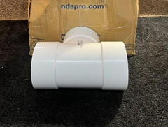 (QTY 4) NDS Straight Tee Schedule 35 PVC White 6″ Hub T X 6″ D Hub 6P01