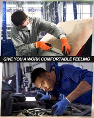 Maxcheck PU Coated Gloves Bulk, Reusable Rubber Safety Gloves for Men Women W…