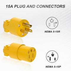 Extension Cord Ends Male and Female,Electrical Replacement Plug & Connector Set