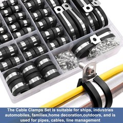 222PCS Cable Clamps Assortment Kit 304 Stainless Steel Rubber Cushion Pipe Cl…