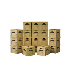 Bankers Box Medium Classic Moving Box 20 Pack, Reinforced Handles, Tape-Free …