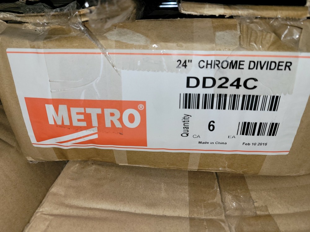 6 Pack METRO DD24C Shelf Divider 8×24 Chrome Plated Shelving Rack Restaurant
