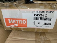 6 Pack METRO DD24C Shelf Divider 8×24 Chrome Plated Shelving Rack Restaurant