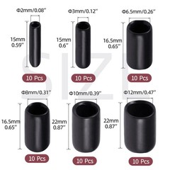 Aleric Rubber End Caps -60pcs Flexible Screw Thread Protector Covers Rubber Bolt
