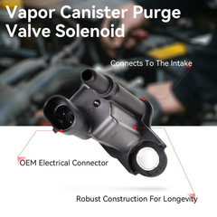 Vapor Canister Purge Valve Solenoid EVAP Compatible with Black