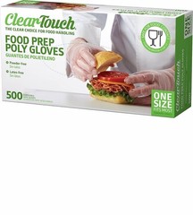 Medline Clear Touch Food Prep Poly Gloves, Latex and Powder Free, One Size…