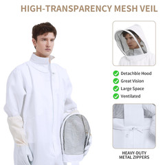 Sting Proof Bee Suit Full Body with Ventilated Hood & Gloves XL | Polycotton Uni