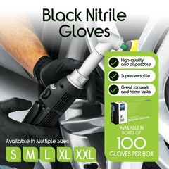 4.5 Nitrile Disposable Safety Medical Cooking Cleaning Gloves,Black – 100, M
