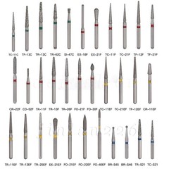 100 Types Dental FG Diamond Burs For High Speed Handpiece Friction Grip 50pcs